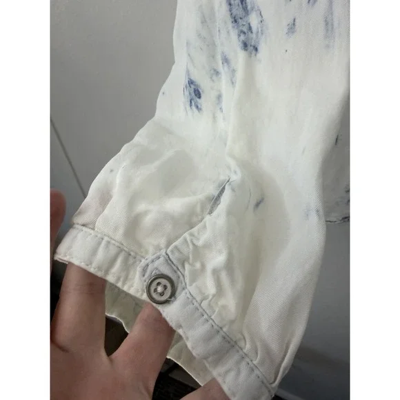 Vintage America Loose White/Blue Tie Dye Blouse Size XL - Picture 5 of 10